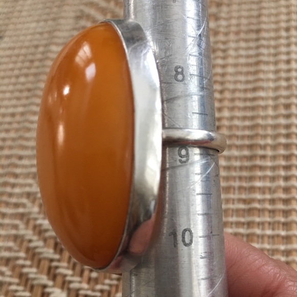 Butterscotch Baltic amber sterling silver ring - Picture 9 of 11